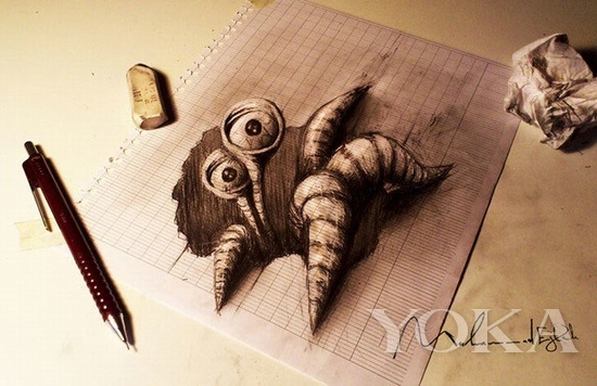 又被骗 真想摸摸这些3D铅笔画