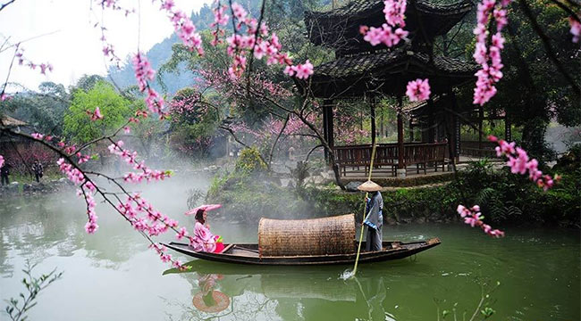 航拍桃花源 感受两千年前的诗意生活