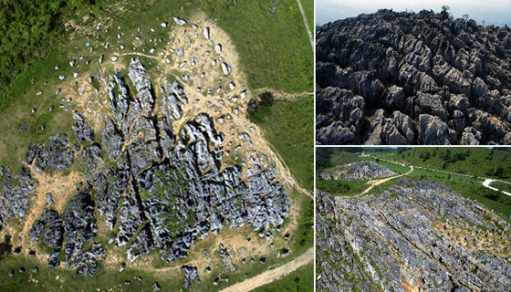 航拍重慶千野草場 十裏石芽蔚為壯觀