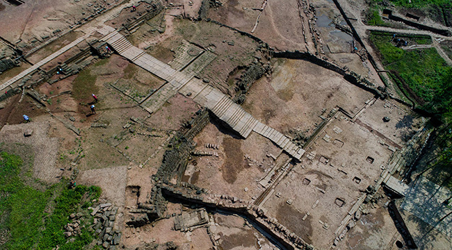 航拍范家堰遺址考古現場 重新定義釣魚城