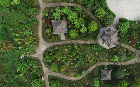 航拍黃瓜山農村人居環境示范院落