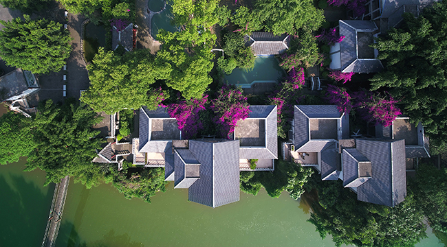 航拍重慶東溫泉鎮 小橋流水歲月靜好