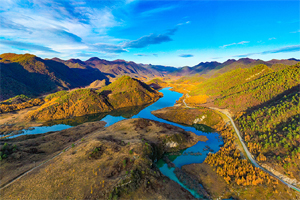 航拍重慶西流溪秋冬景觀 體驗&ldquo;渝版九寨溝&rdquo;之美