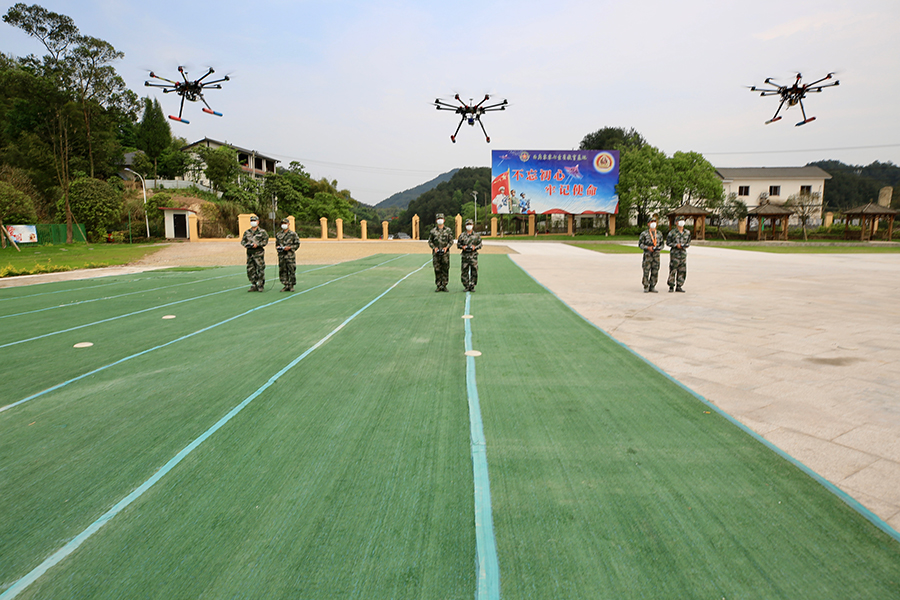 渝北區人武部開展無人機操作民兵教練員集訓演練