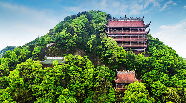 航拍重庆南山老君洞 深山藏古观，隐身密林中