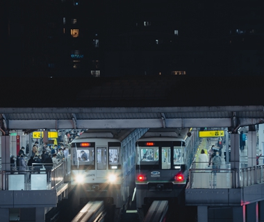 2021首届重庆轨道交通摄影大赛二等奖《夜间轨道交通2号线》